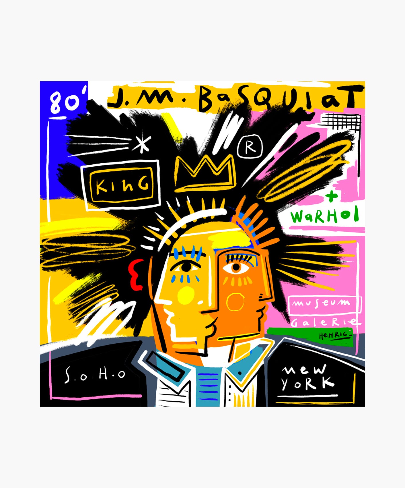 BASQUIAT - SUPPORT DIBOND 90X90CM