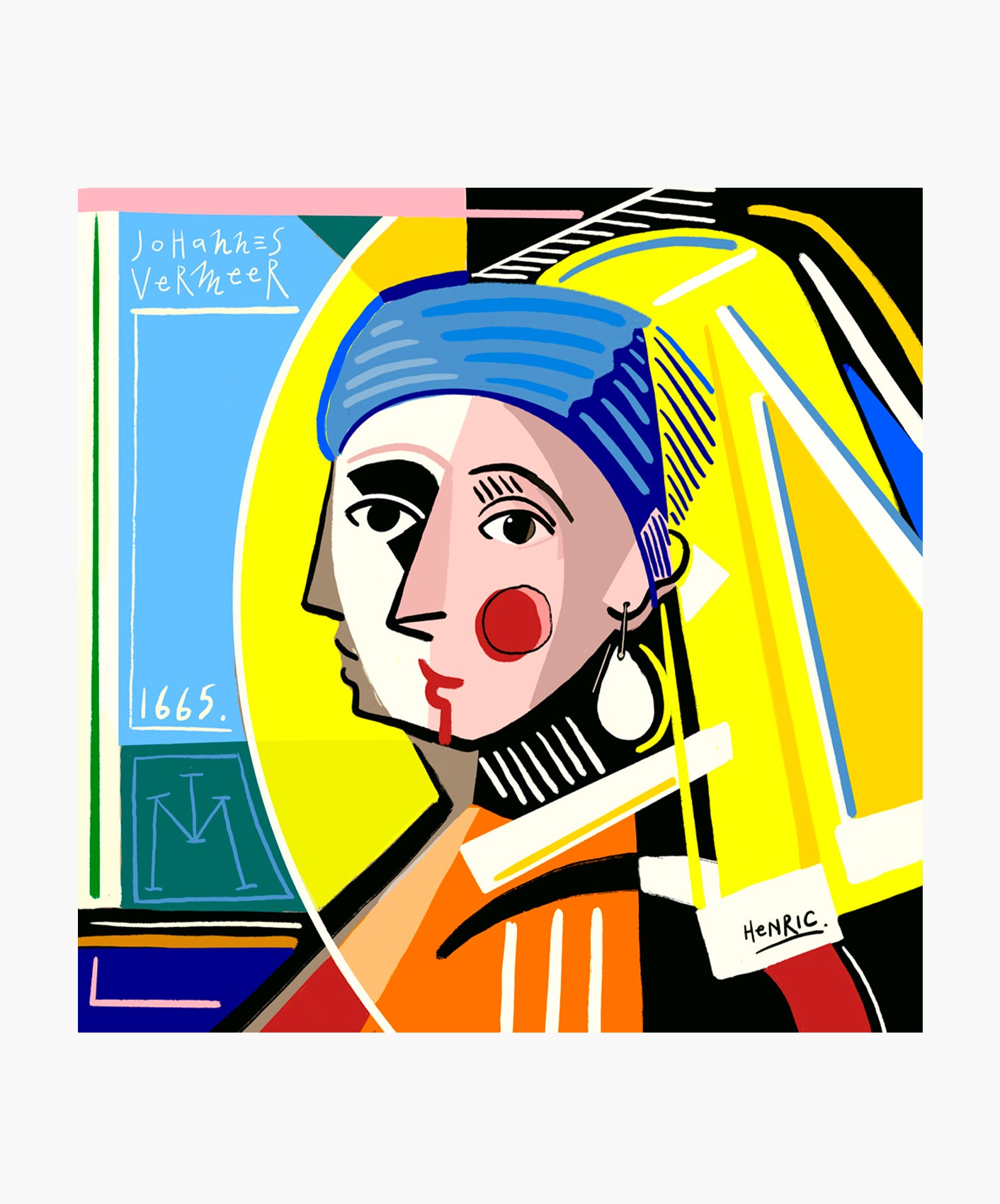 JEUNE FILLE À LA PERLE - ENCADRÉE 40X50CM