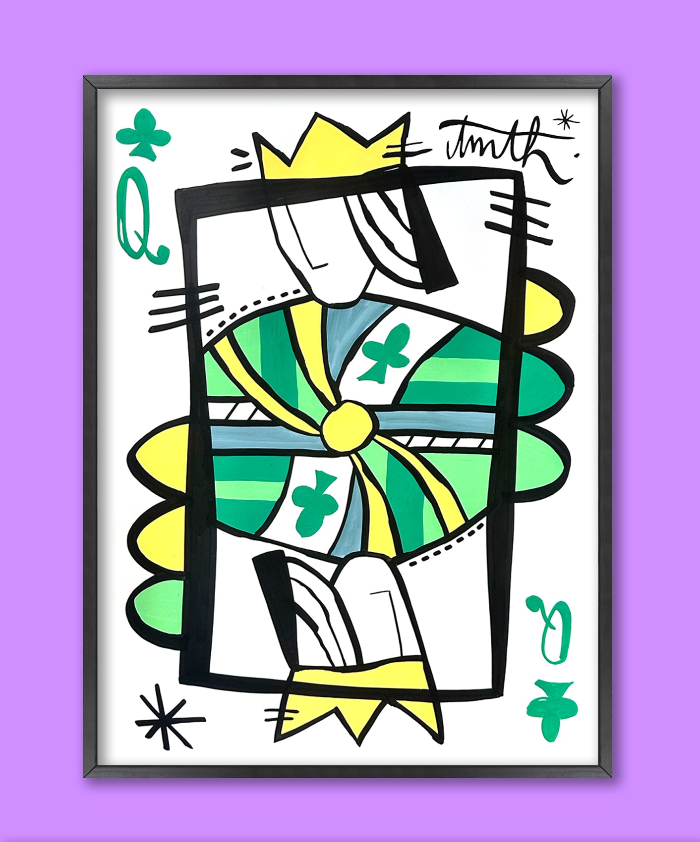 REINE DE TRÈFLE - ENCADRÉE 50X70CM