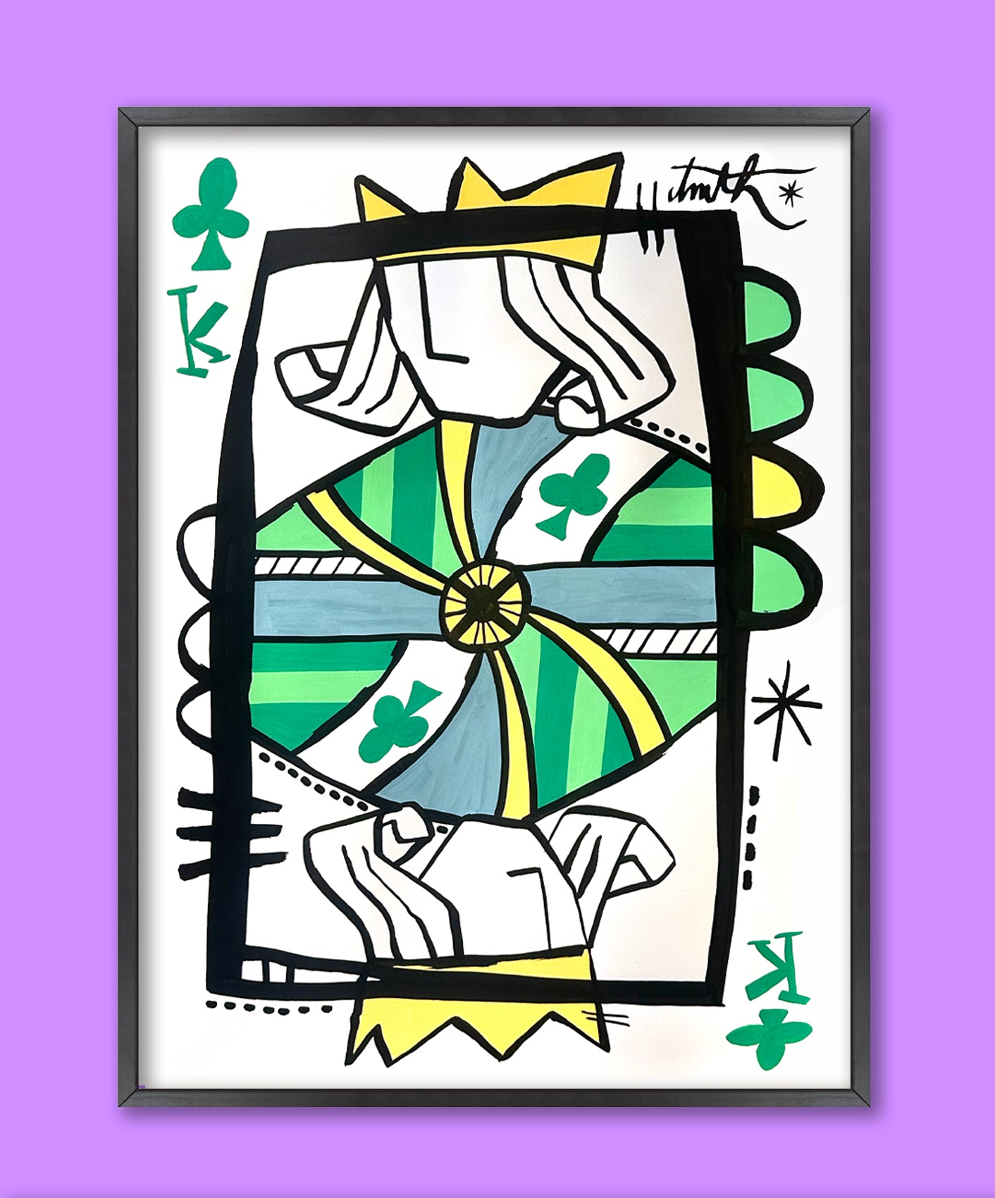 ROI DE TRÈFLE - ENCADRÉE 50X70CM