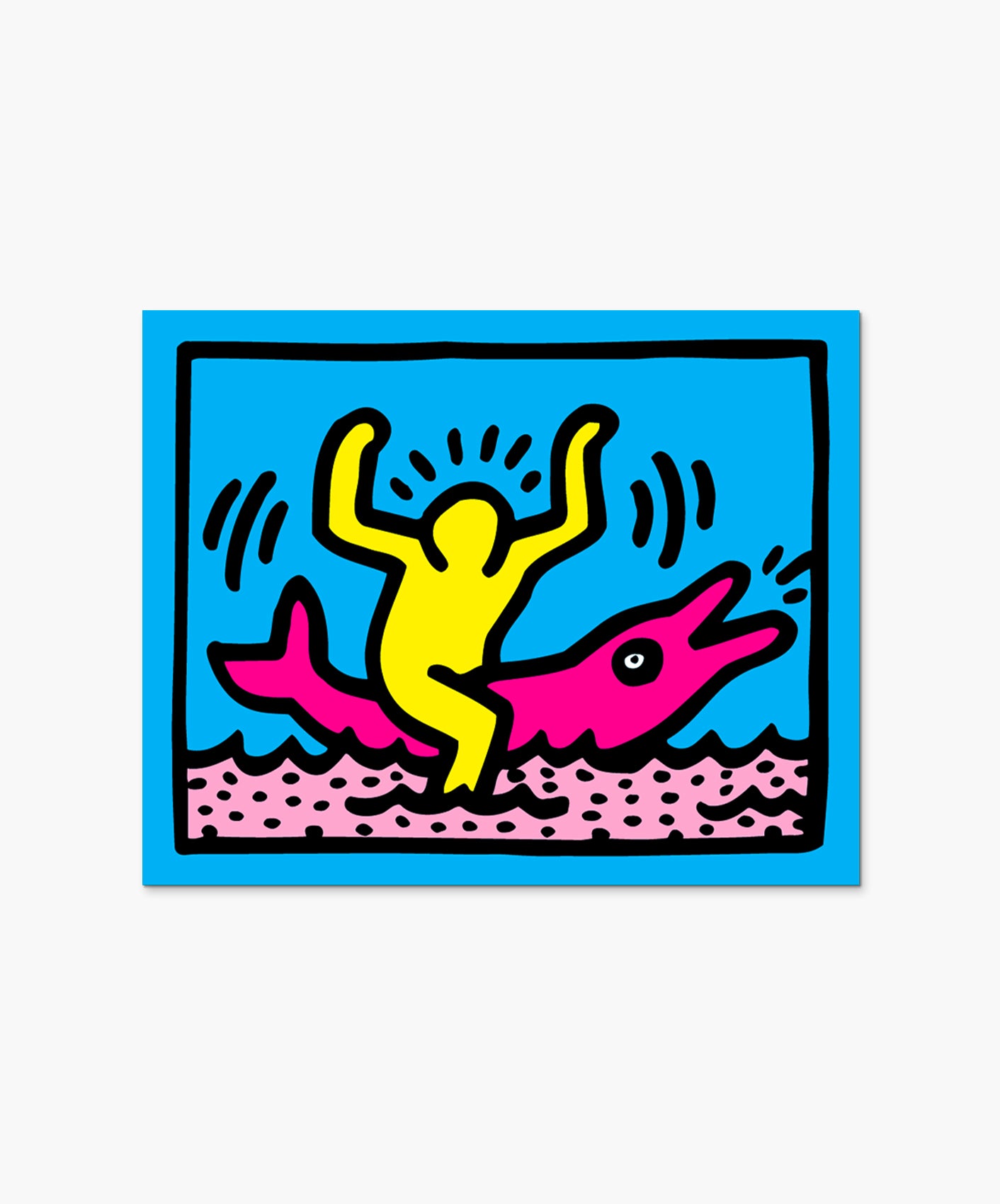 STICKER - DOLPHIN RIDER (BY KEITH HARING)