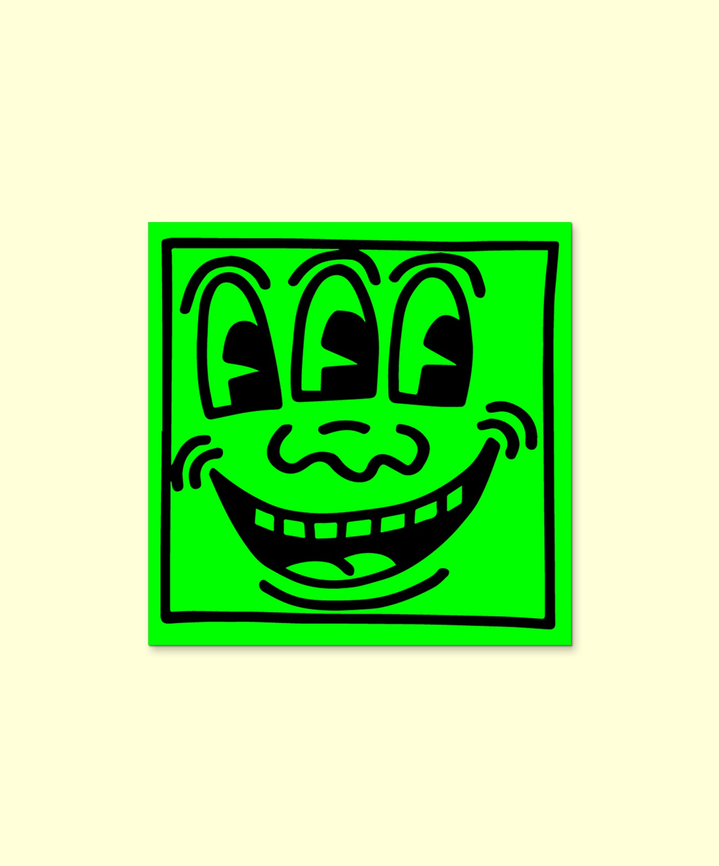STICKER - THREE EYES MAN (BY KEITH HARING)