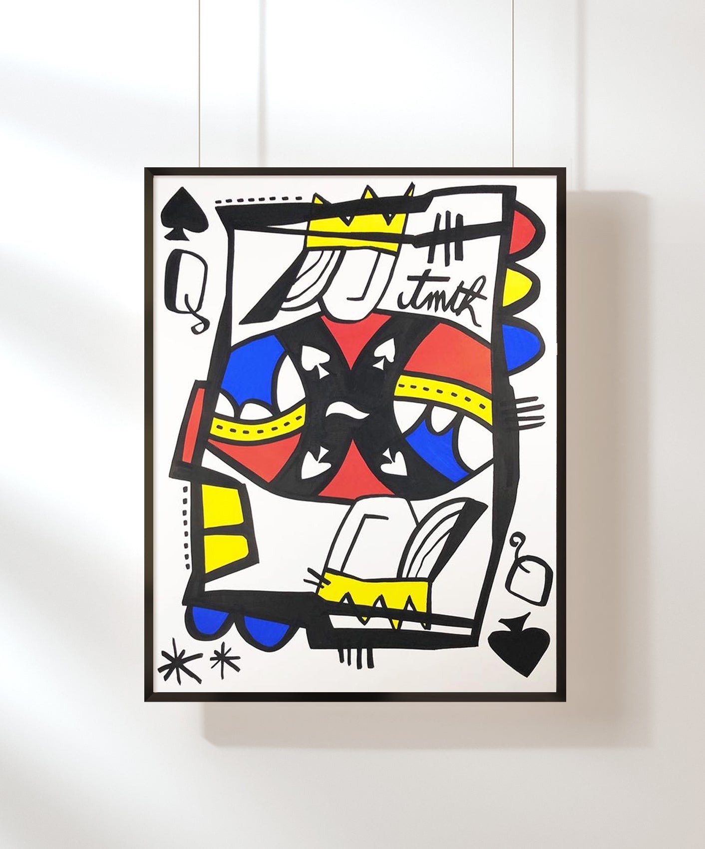 REINE DE PIQUE - ENCADRÉE 50X70CM
