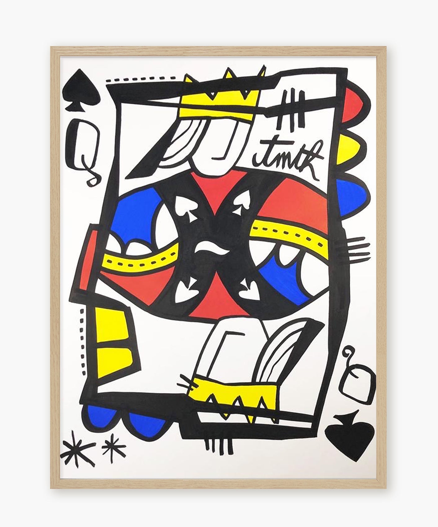 REINE DE PIQUE - ENCADRÉE 50X70CM