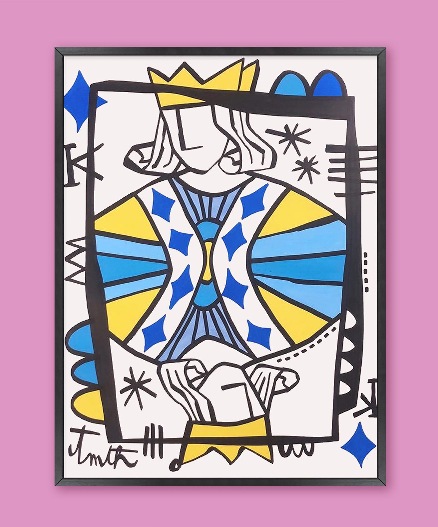 ROI DE CARREAU - ENCADRÉE 50X70CM