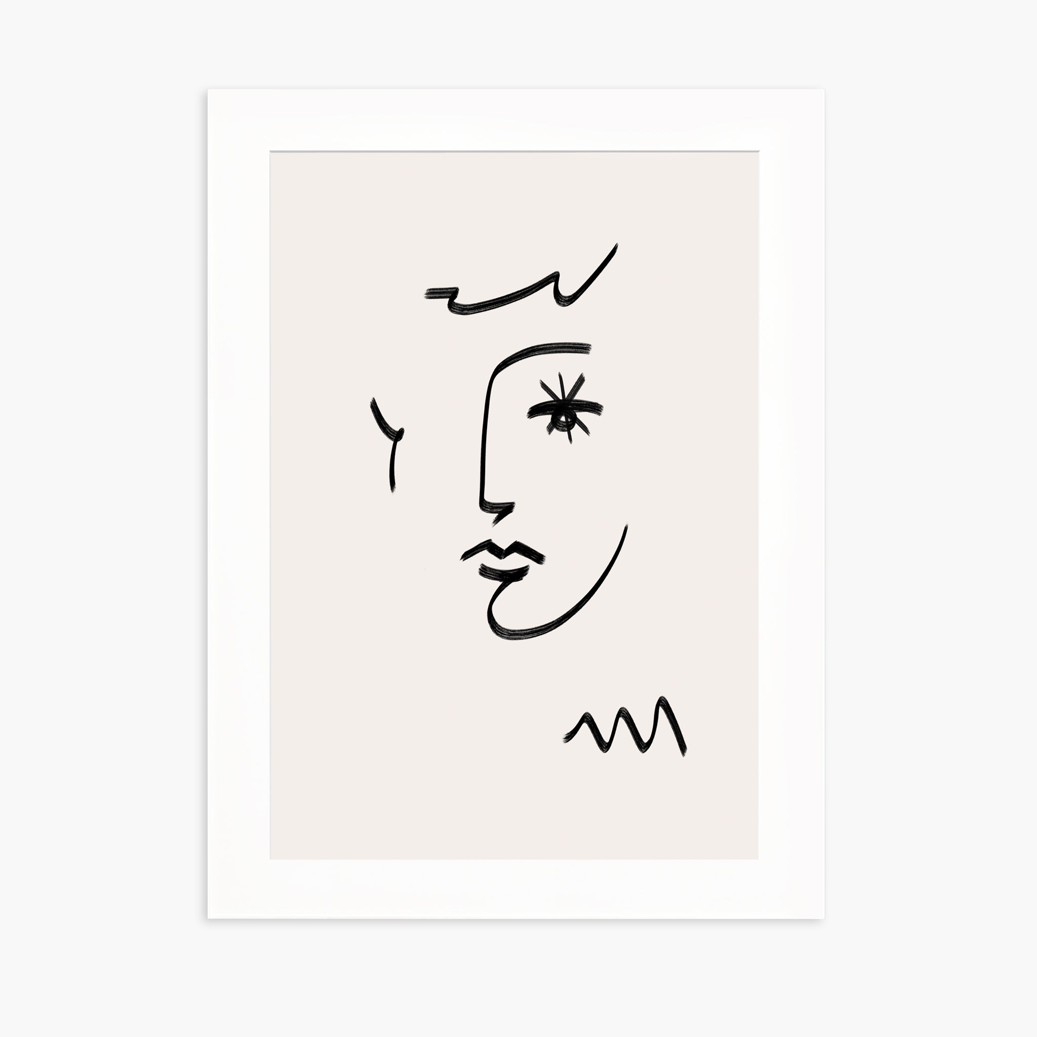 LINE ART - VISAGE AU REGARD EN ÉTOILE