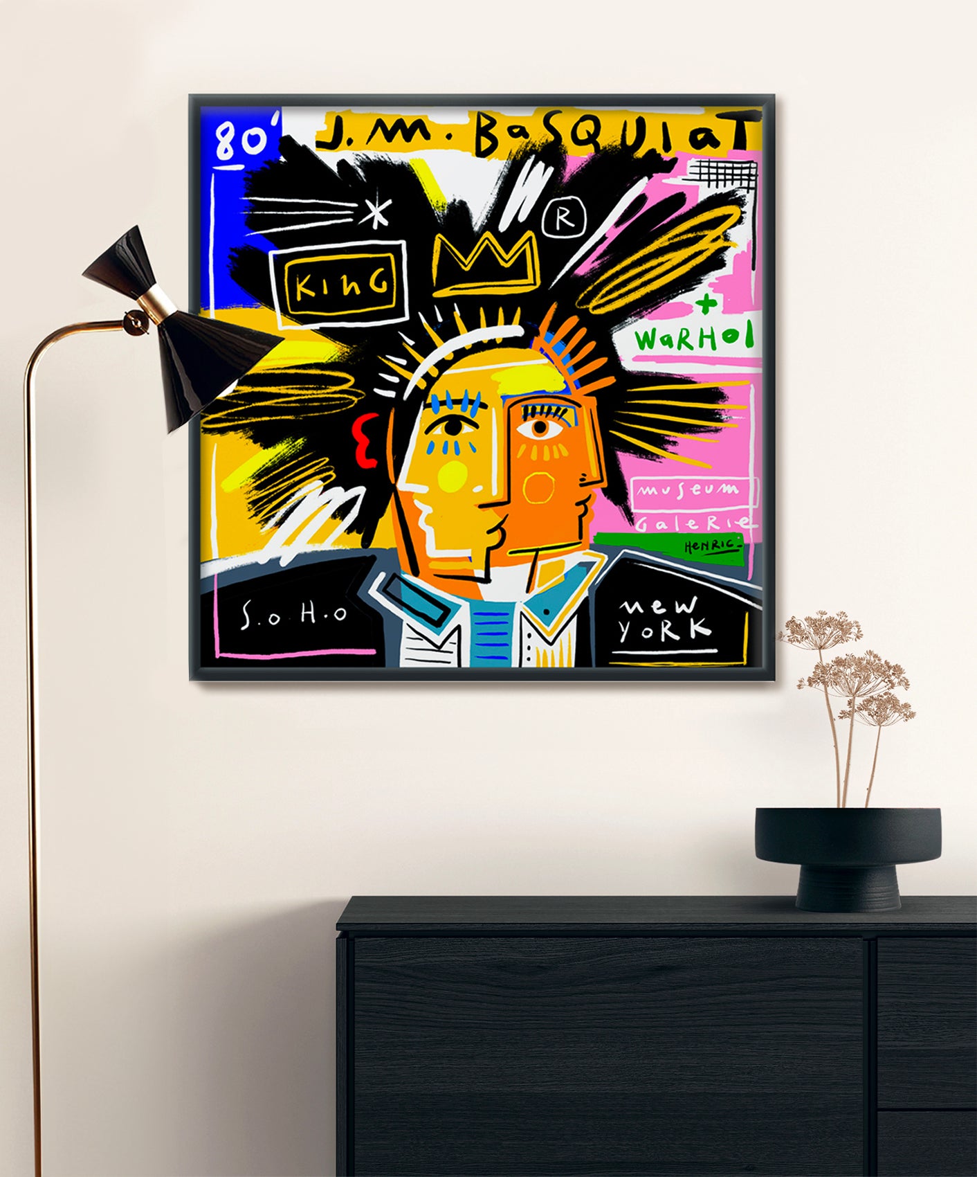 BASQUIAT - SUPPORT DIBOND 90X90CM