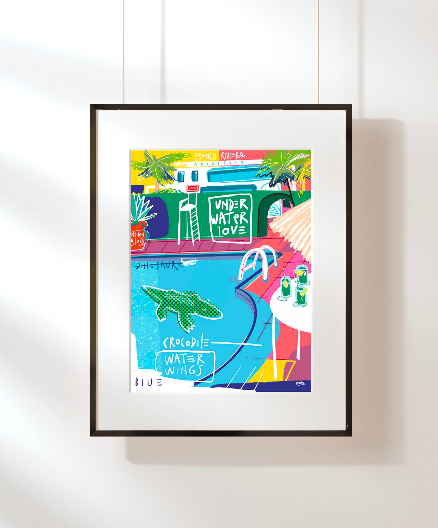 FRENCH RIVIERA - ENCADRÉE 40X50CM