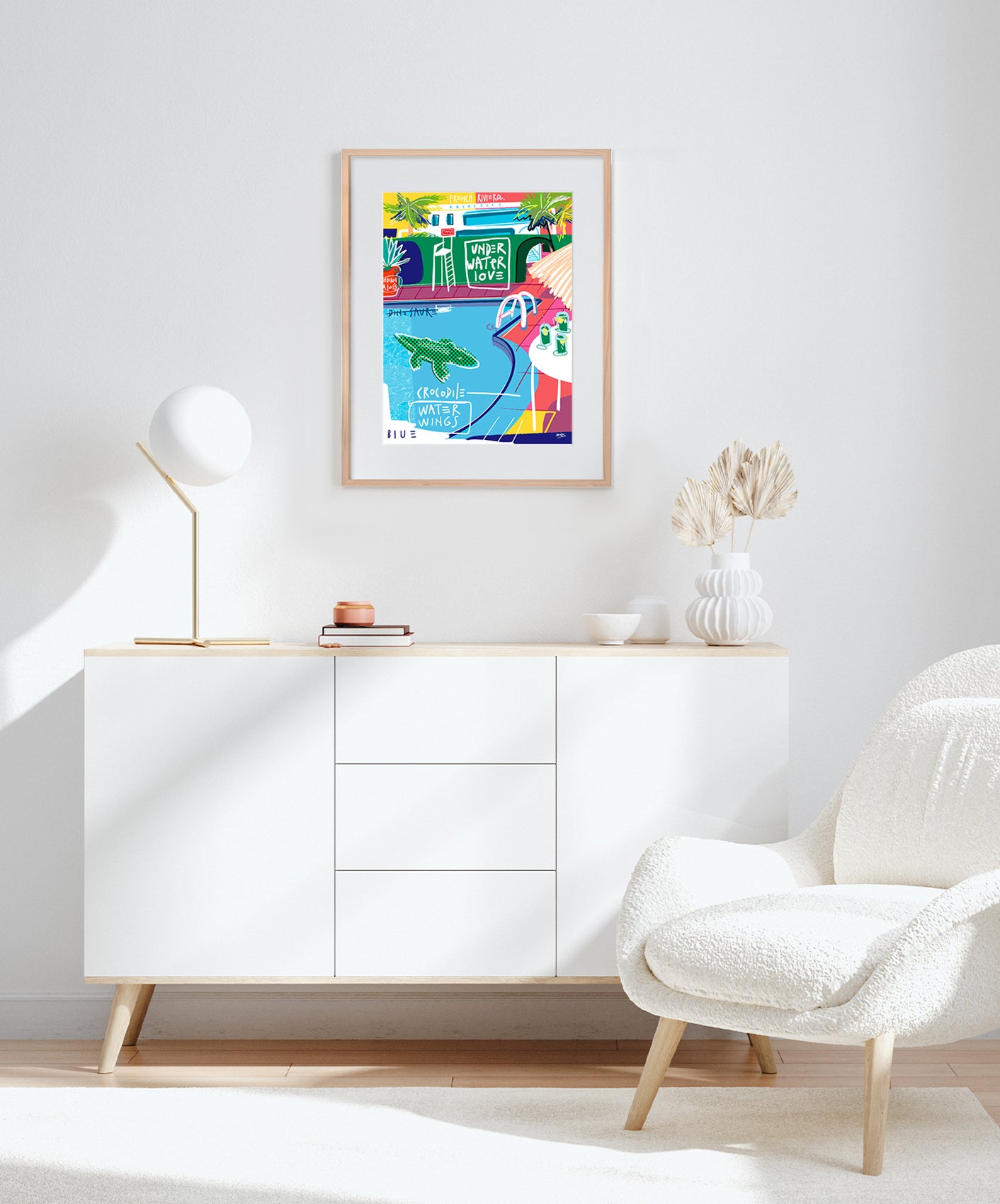 FRENCH RIVIERA - ENCADRÉE 40X50CM