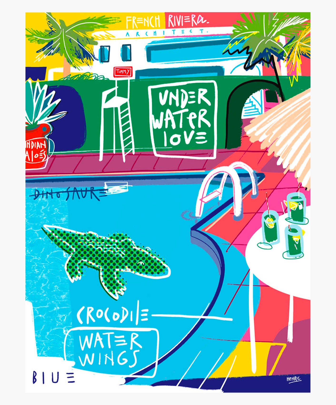 FRENCH RIVIERA - ENCADRÉE 40X50CM