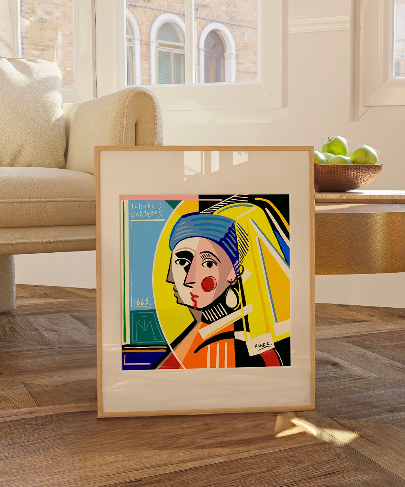 JEUNE FILLE À LA PERLE - ENCADRÉE 40X50CM