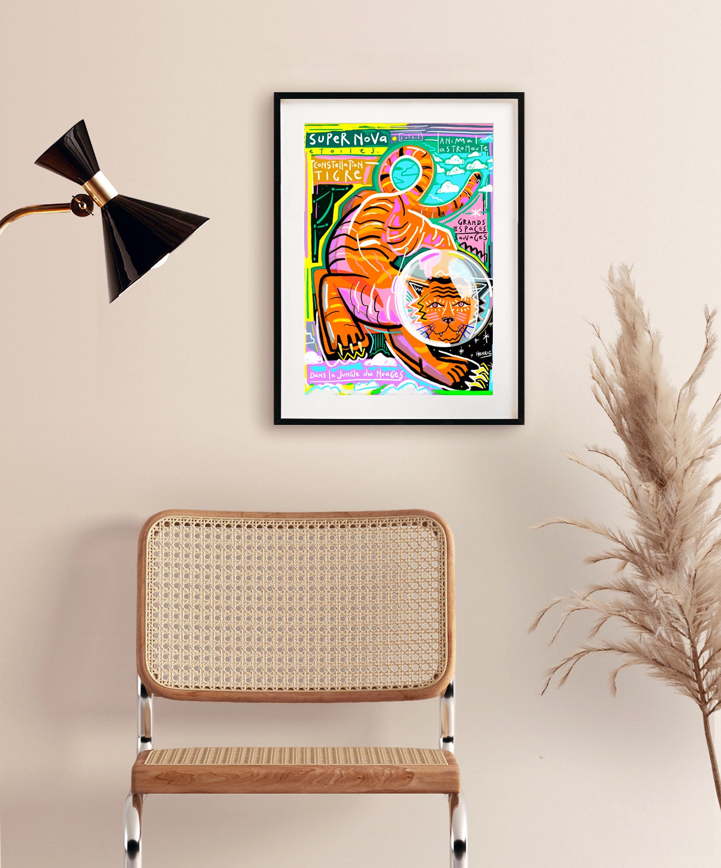 TIGRE SUPERNOVA - ENCADRÉE 40X50CM