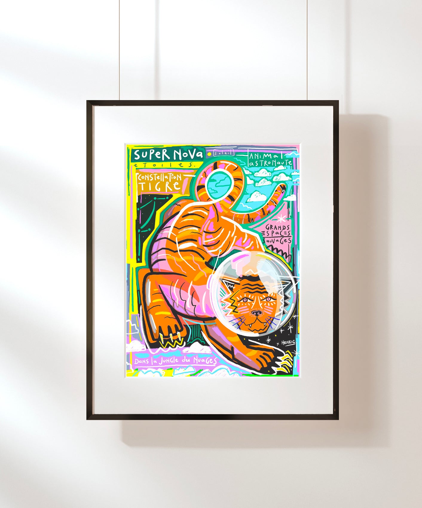 TIGRE SUPERNOVA - ENCADRÉE 40X50CM