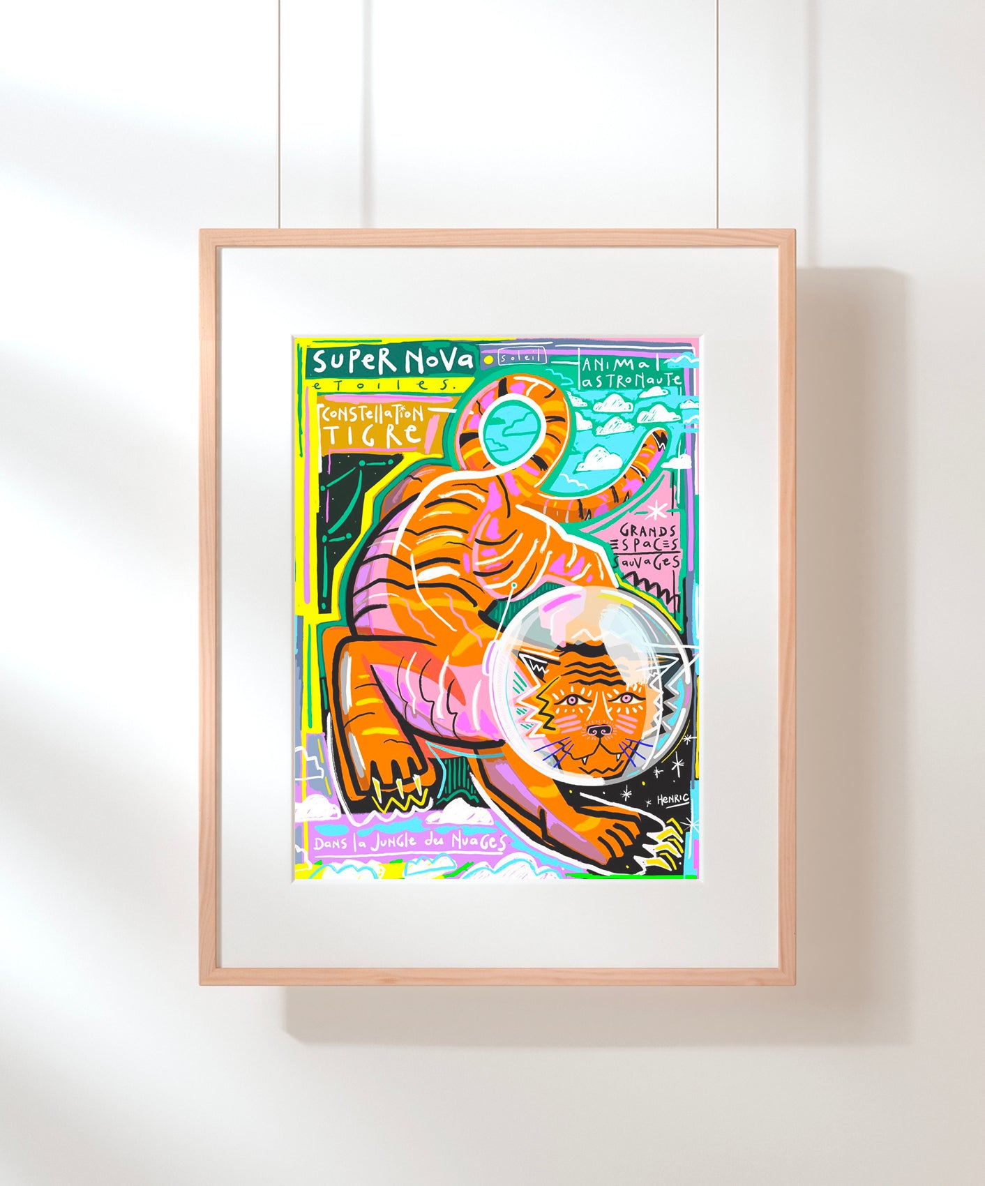 TIGRE SUPERNOVA - ENCADRÉE 40X50CM