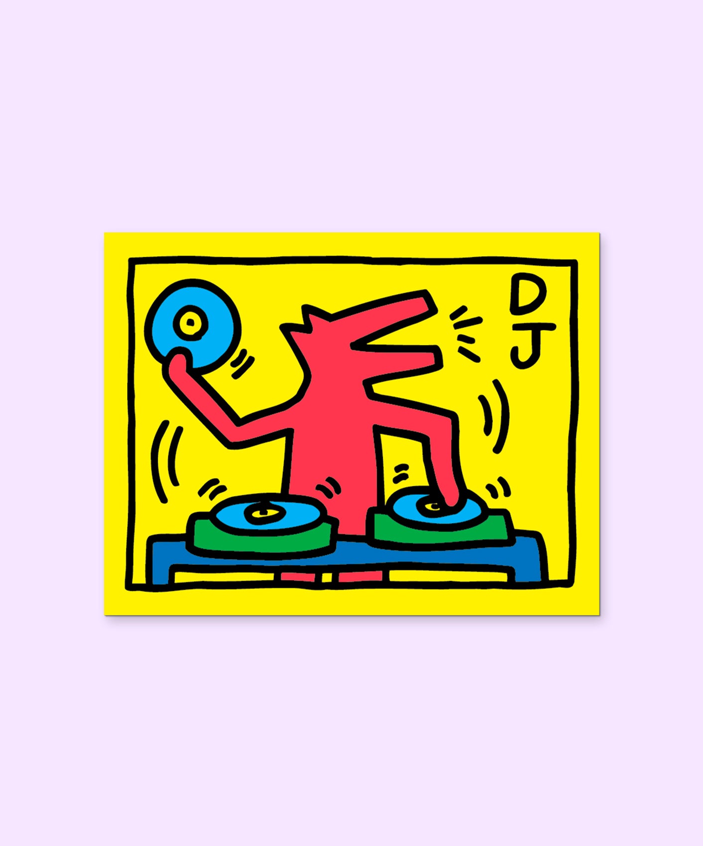 STICKER - DJ DOG (BY KEITH HARING)
