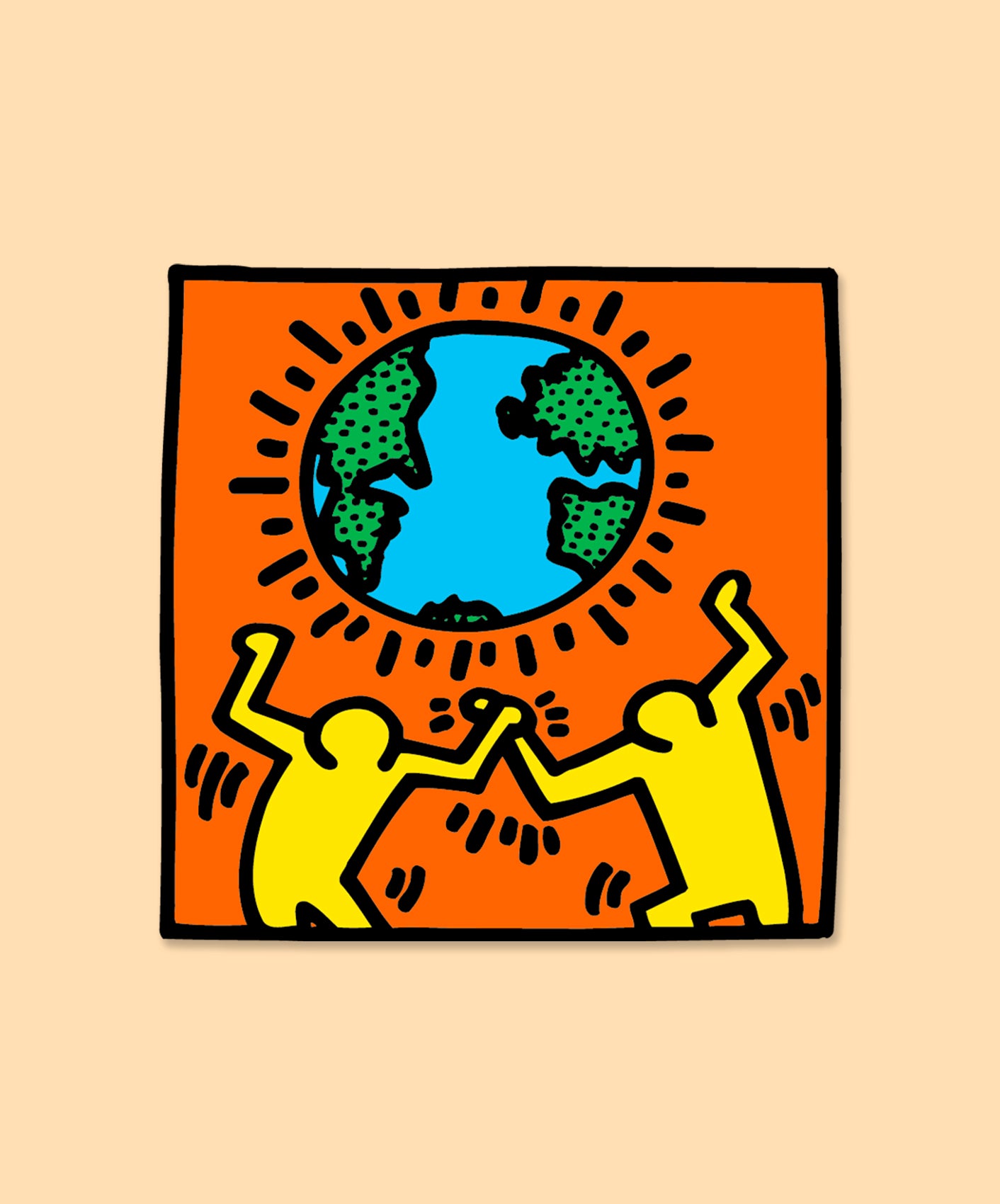 STICKER - EARTH (BY KEITH HARING)