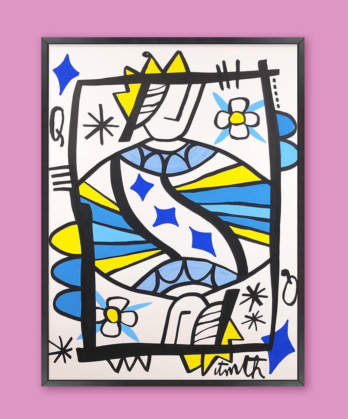 REINE DE CARREAU - ENCADRÉE 50X70CM