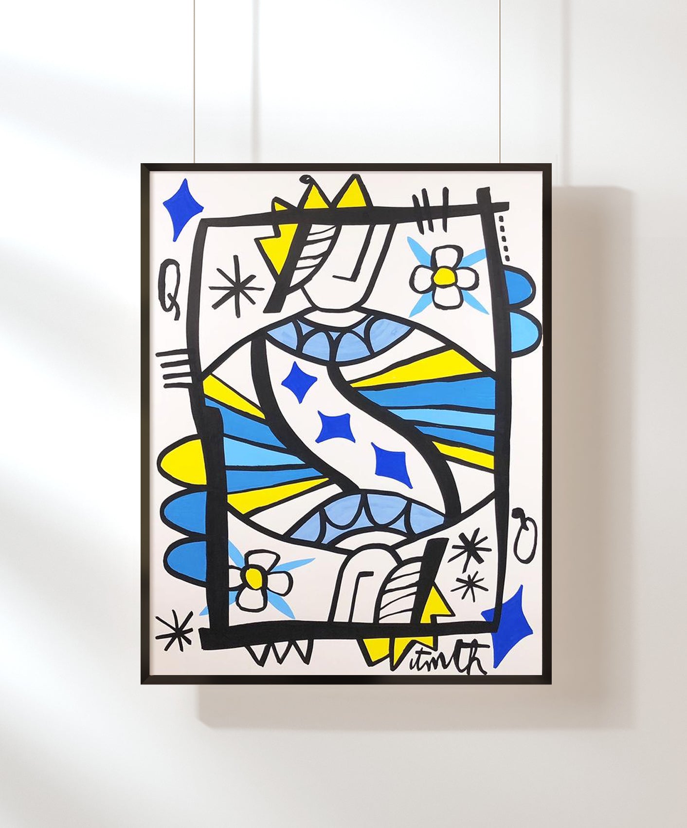REINE DE CARREAU - ENCADRÉE 50X70CM