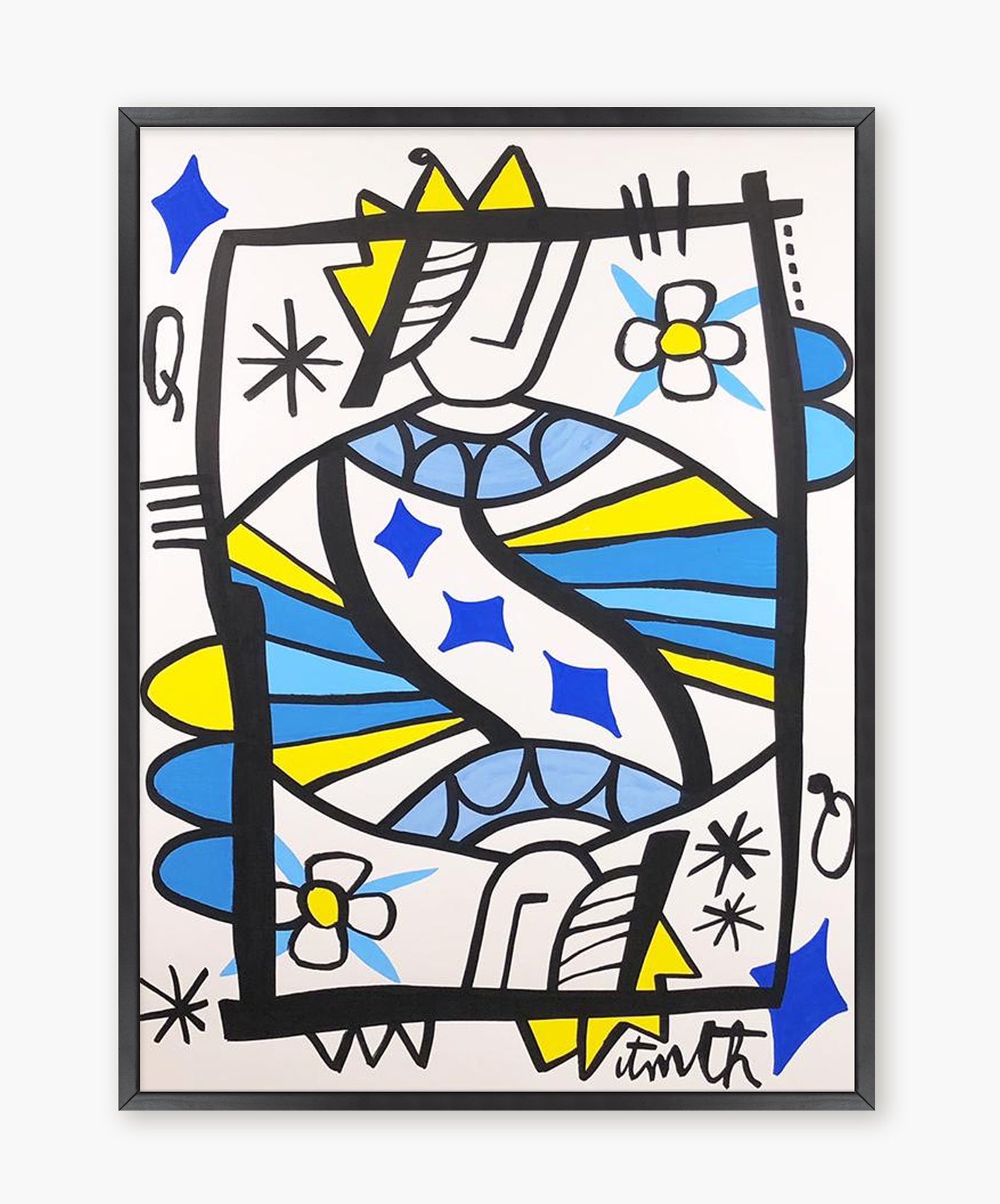 REINE DE CARREAU - ENCADRÉE 50X70CM