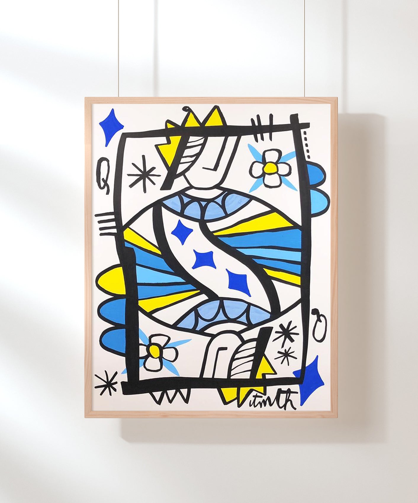REINE DE CARREAU - ENCADRÉE 50X70CM