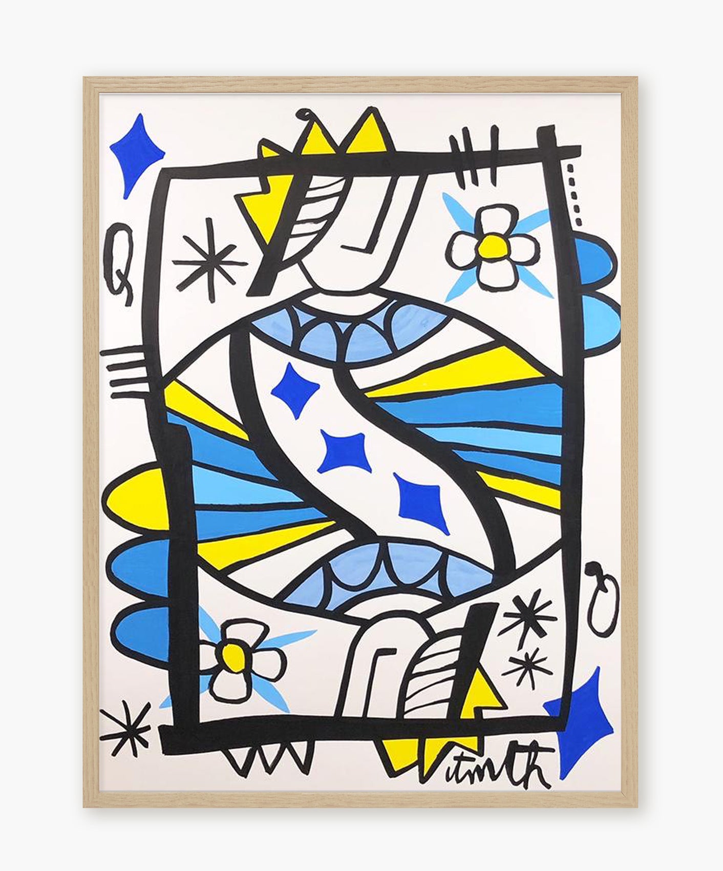REINE DE CARREAU - ENCADRÉE 50X70CM