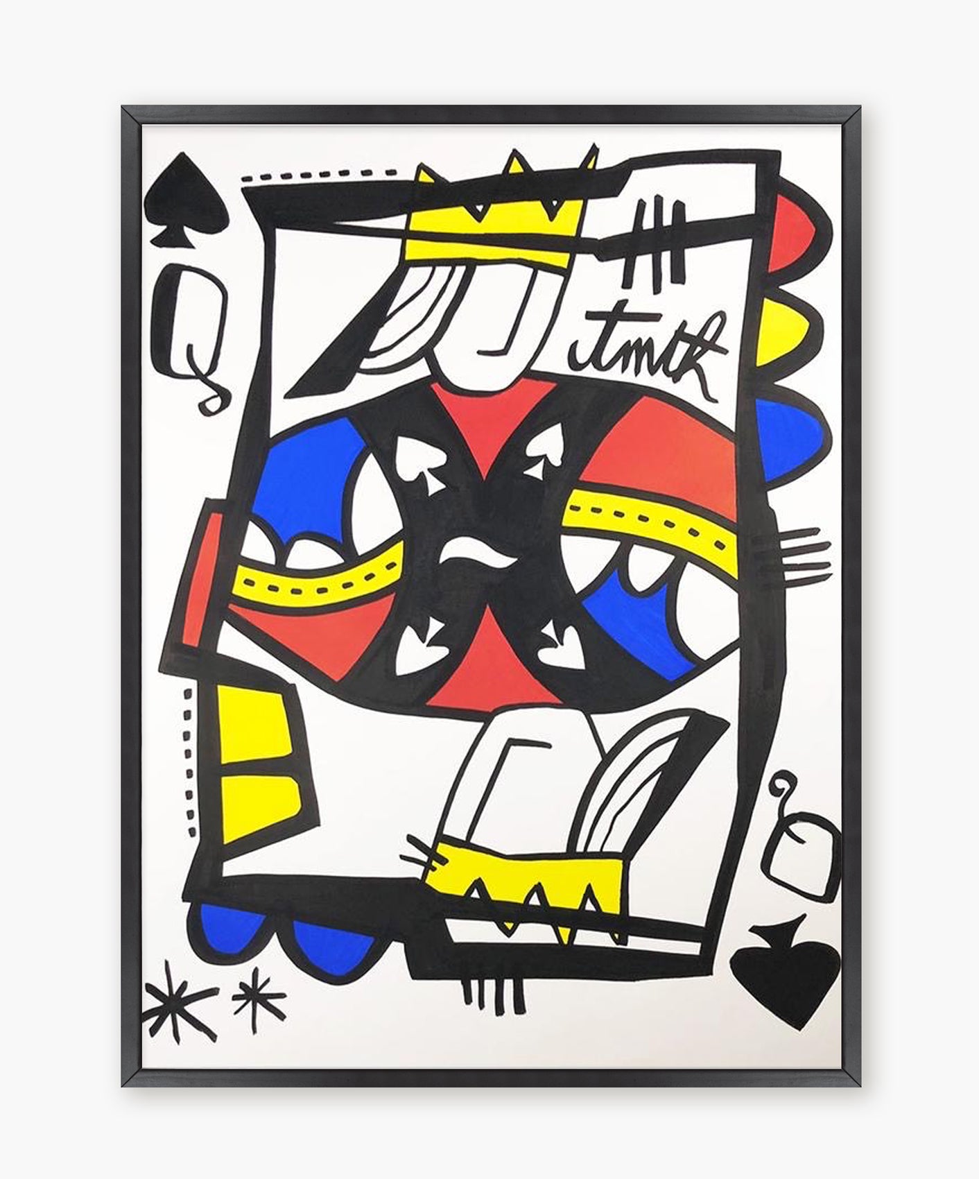 REINE DE PIQUE - ENCADRÉE 50X70CM