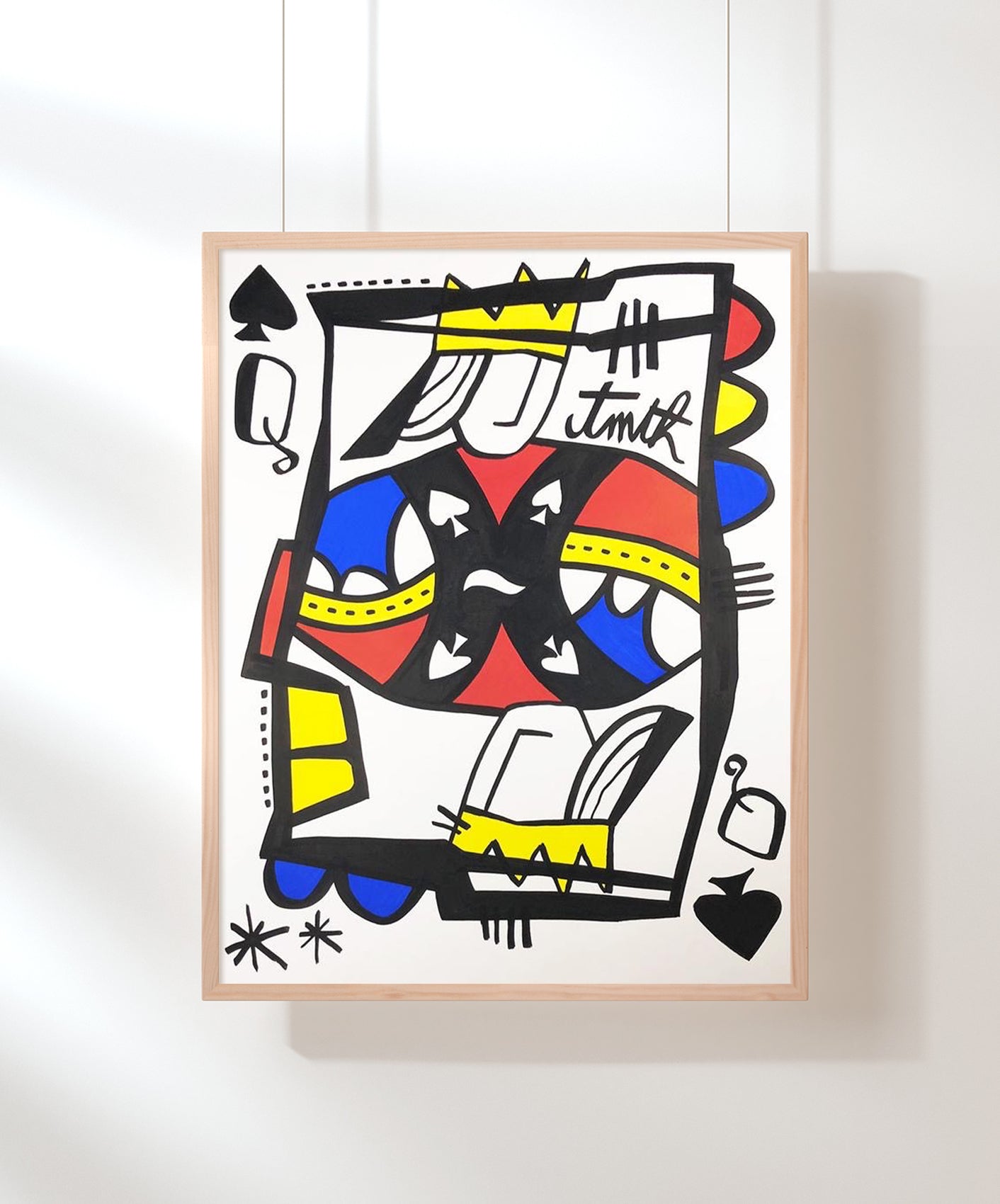 REINE DE PIQUE - ENCADRÉE 50X70CM