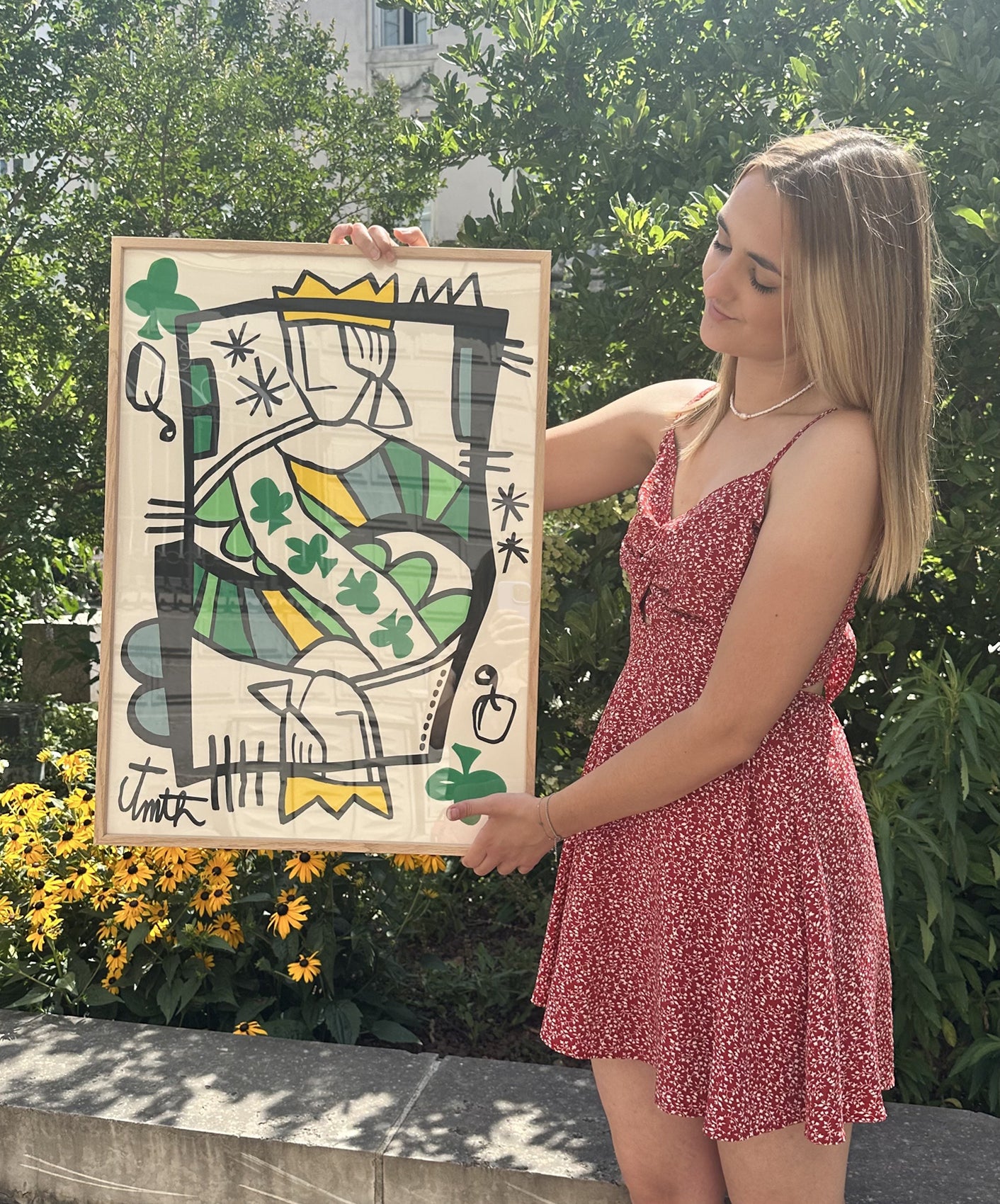 REINE DE TRÈFLE - ENCADRÉE 50X70CM