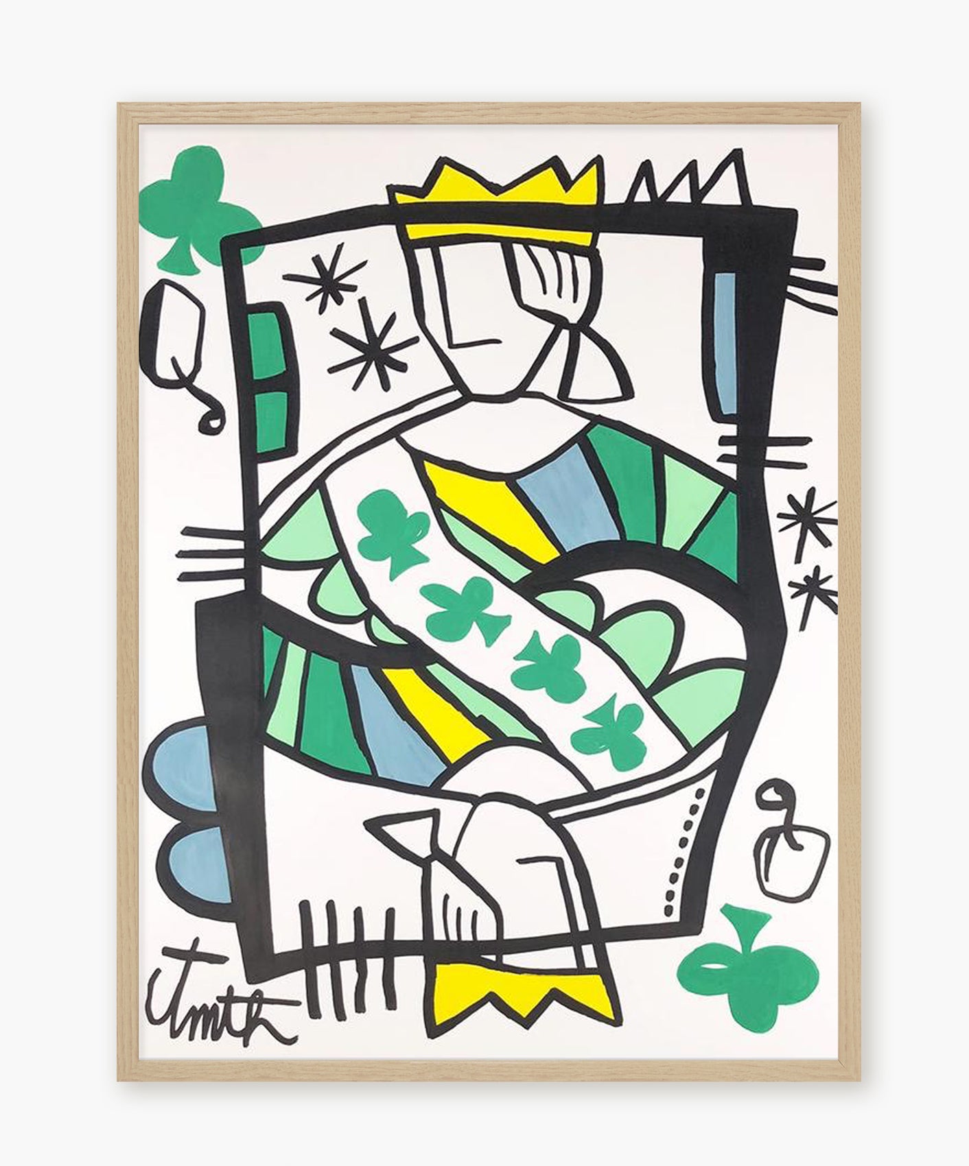 REINE DE TRÈFLE - ENCADRÉE 50X70CM